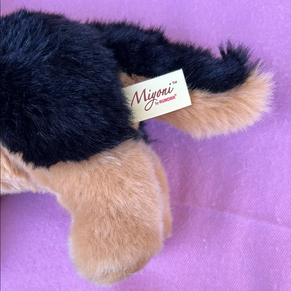 Miyoni  black and Tan Plush Dog Toy with Floppy Ears